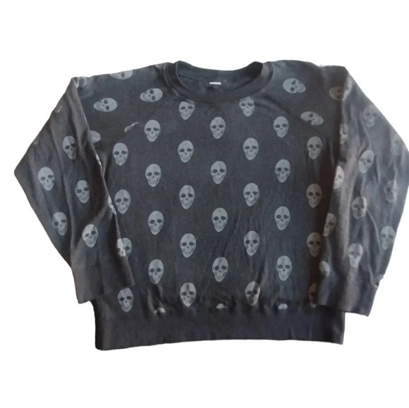 Monrow Skull Print Sweatshirt Women's Size S - Picture 9 of 9